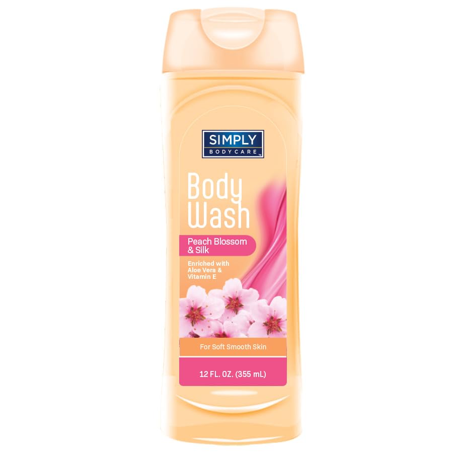Peach Blossom and Silk Body Wash Enriched with Aloe Vera and Vitamin E for Soft Smooth Skin, 12 Fl Oz, Pack of 3