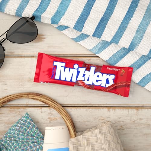 TWIZZLERS Twists Strawberry Flavored Licorice Style, Candy Packs, 2.5 oz (18 Count)