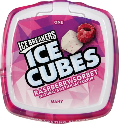 ICE BREAKERS Ice Cubes Spearmint Sugar Free Chewing Gum Bottles, 3.24 oz (6 Count, 40 Pieces)