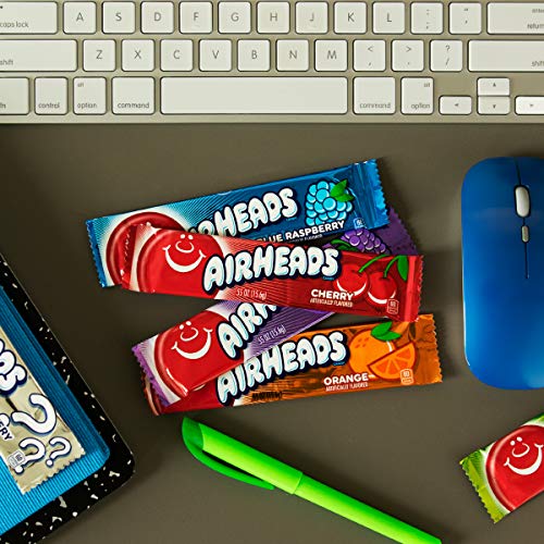 Airheads Candy, Watermelon Flavor, Individually Wrapped Full Size Bars, Taffy, Non Melting, Party, Pack of 36 Bars