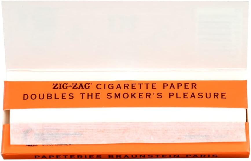 ZIG-ZAG 1 1/4 French Orange Rolling Papers - 78mm - Natural Gum Arabic - 24 Booklets (32 Papers Each)