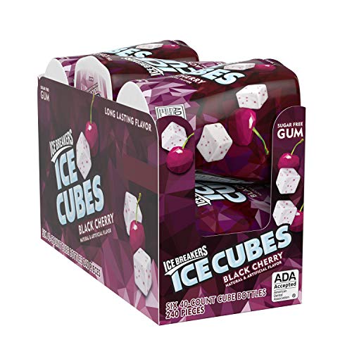 ICE BREAKERS Ice Cubes Spearmint Sugar Free Chewing Gum Bottles, 3.24 oz (6 Count, 40 Pieces)