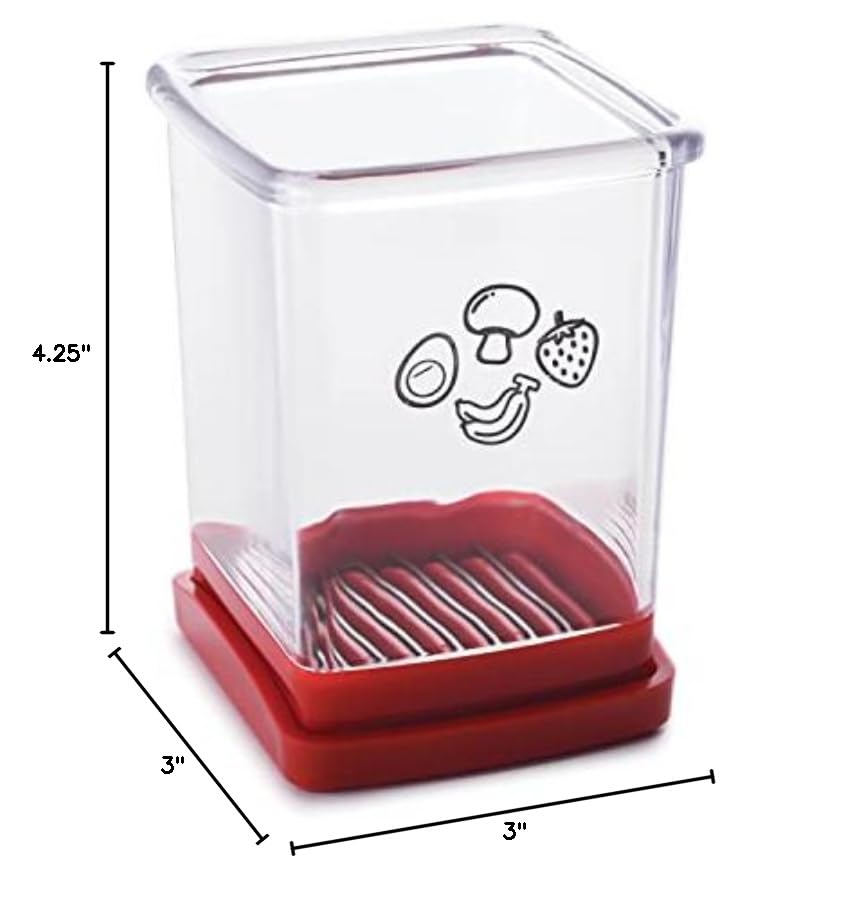 Norpro Speed Slicer with Push Plate, Red, 3"L x 3"W x 4.25"H