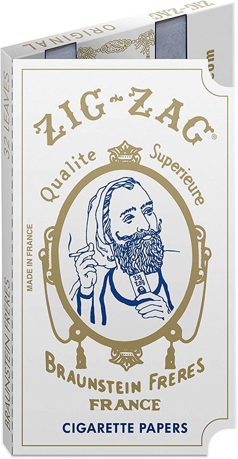 White Single Wide Rolling Papers (32 Leaves per Book) 24pk Display