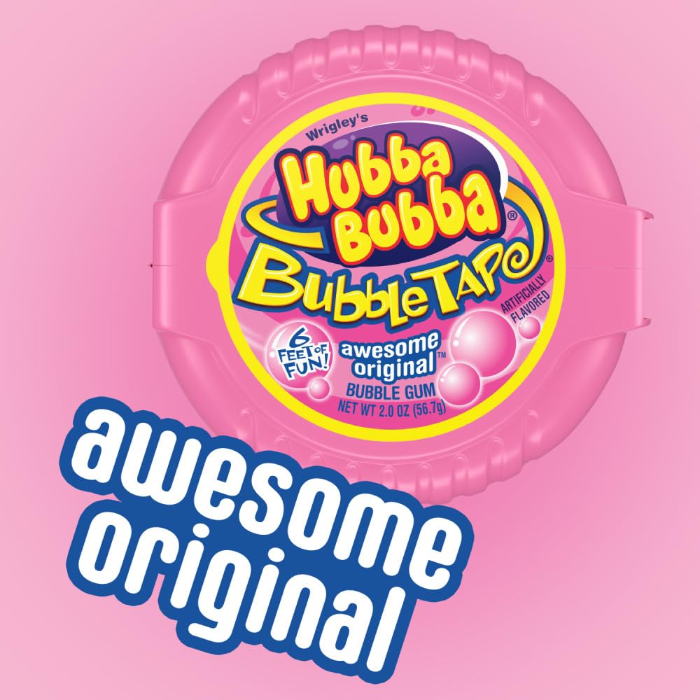HUBBA BUBBA Original Bubble Gum Bulk Pack, 2 oz Tape (Pack of 6)