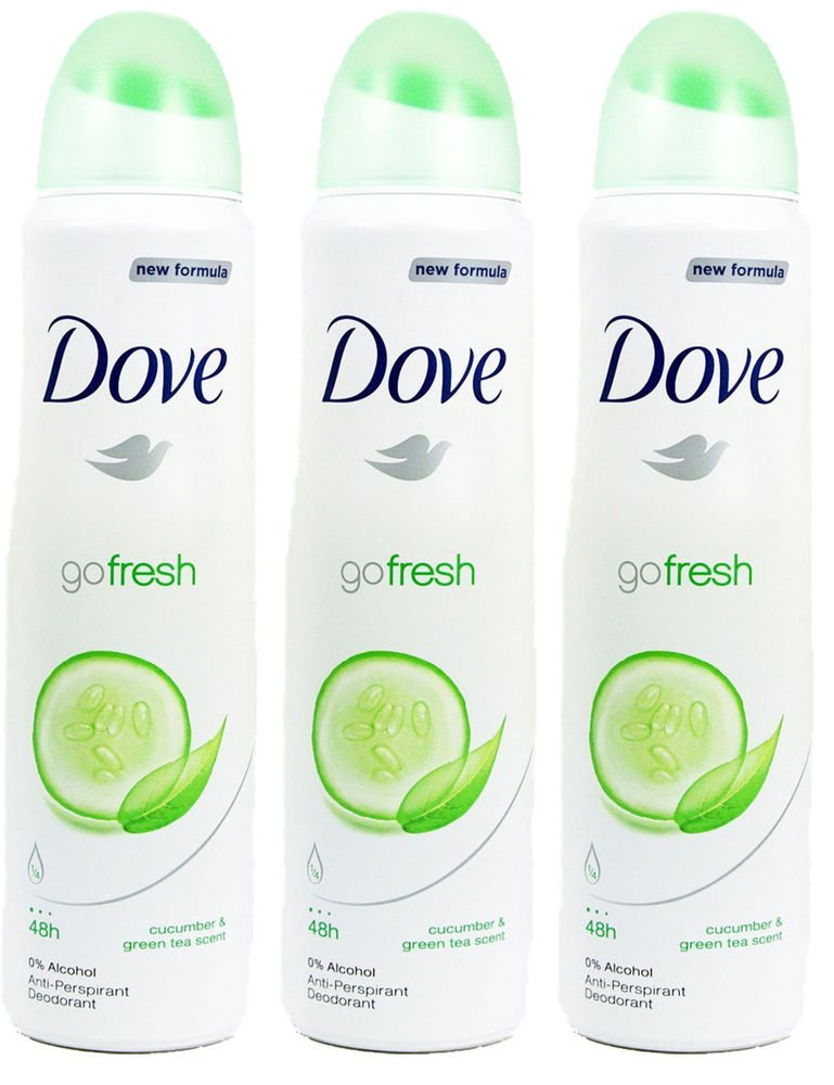 Dove Anti-Perspirant Deodorant Spray, Cucumber & Green Tea, Dry 48 Hour Protection 150 Ml (Pack of 6)