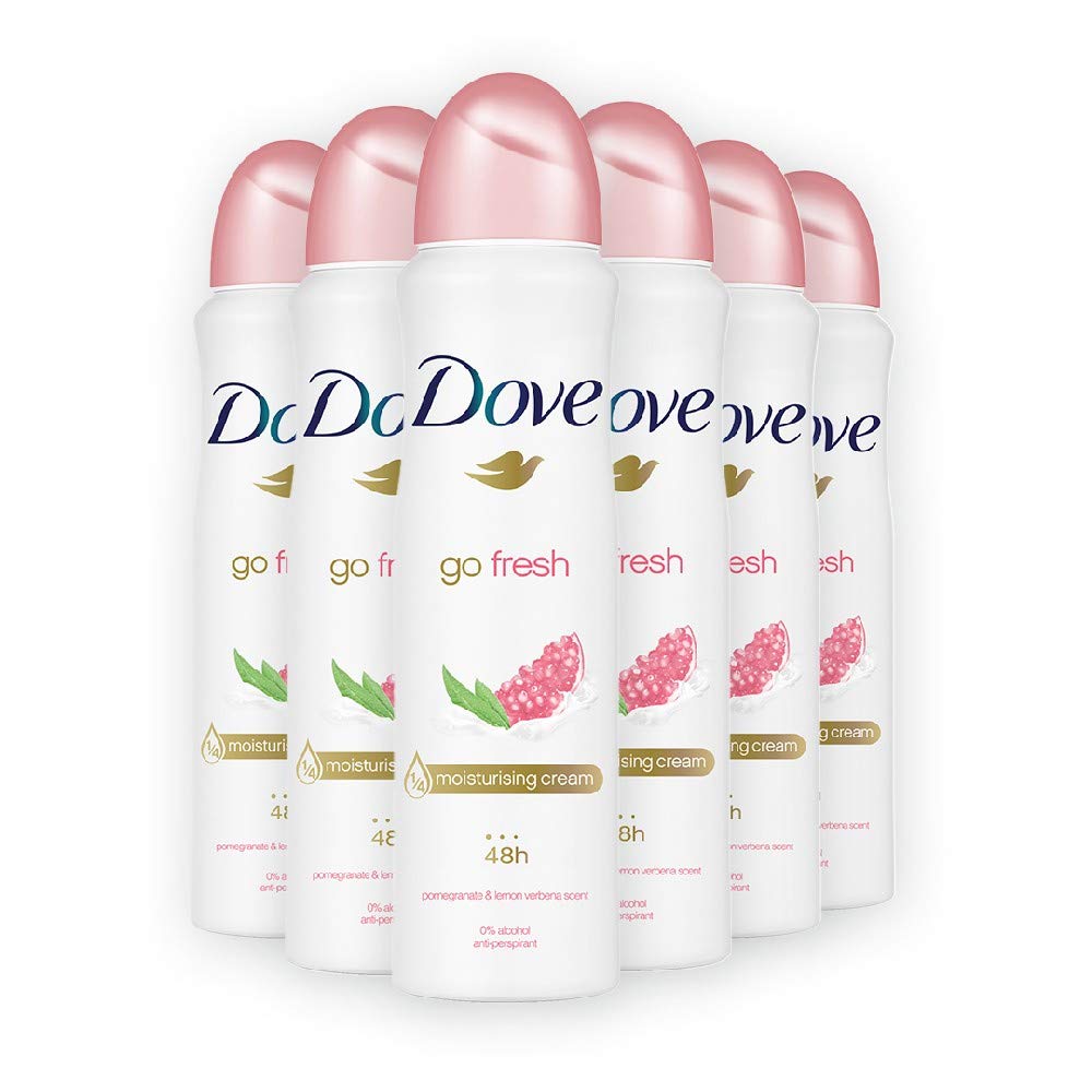 Dove Anti-Perspirant Deodorant Spray, Cucumber & Green Tea, Dry 48 Hour Protection 150 Ml (Pack of 6)