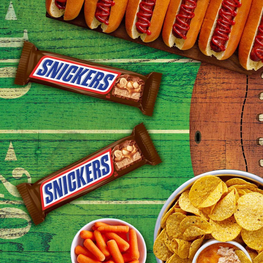 SNICKERS Full Size Bulk Milk Chocolate Candy Bars, 1.86 oz Bar, 48 ct Box