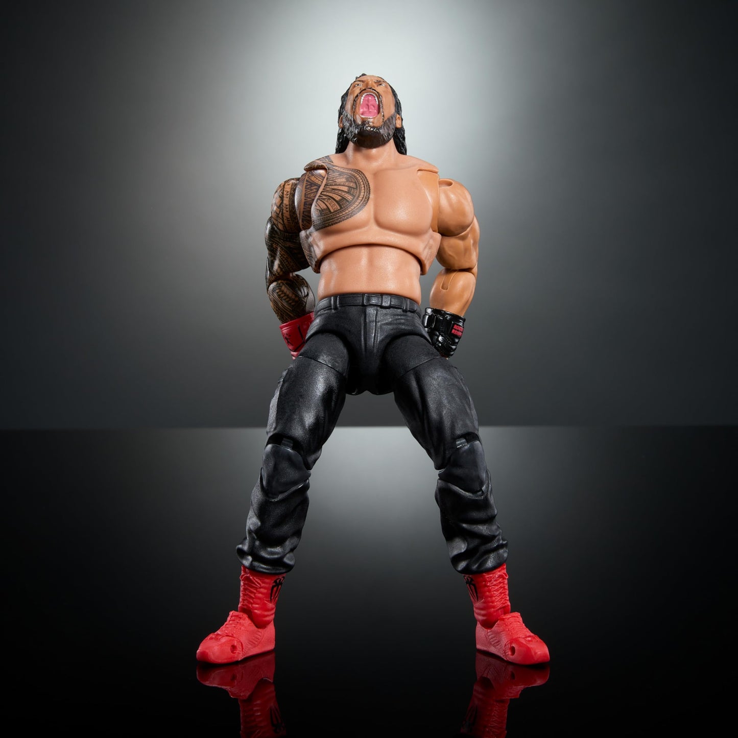Mattel WWE Ultimate Edition Action Figure & Accessories, 6-inch Roman Reigns Collectible Set, Swappable Heads & Hands, Entrance Gear & 30 Articulation Points
