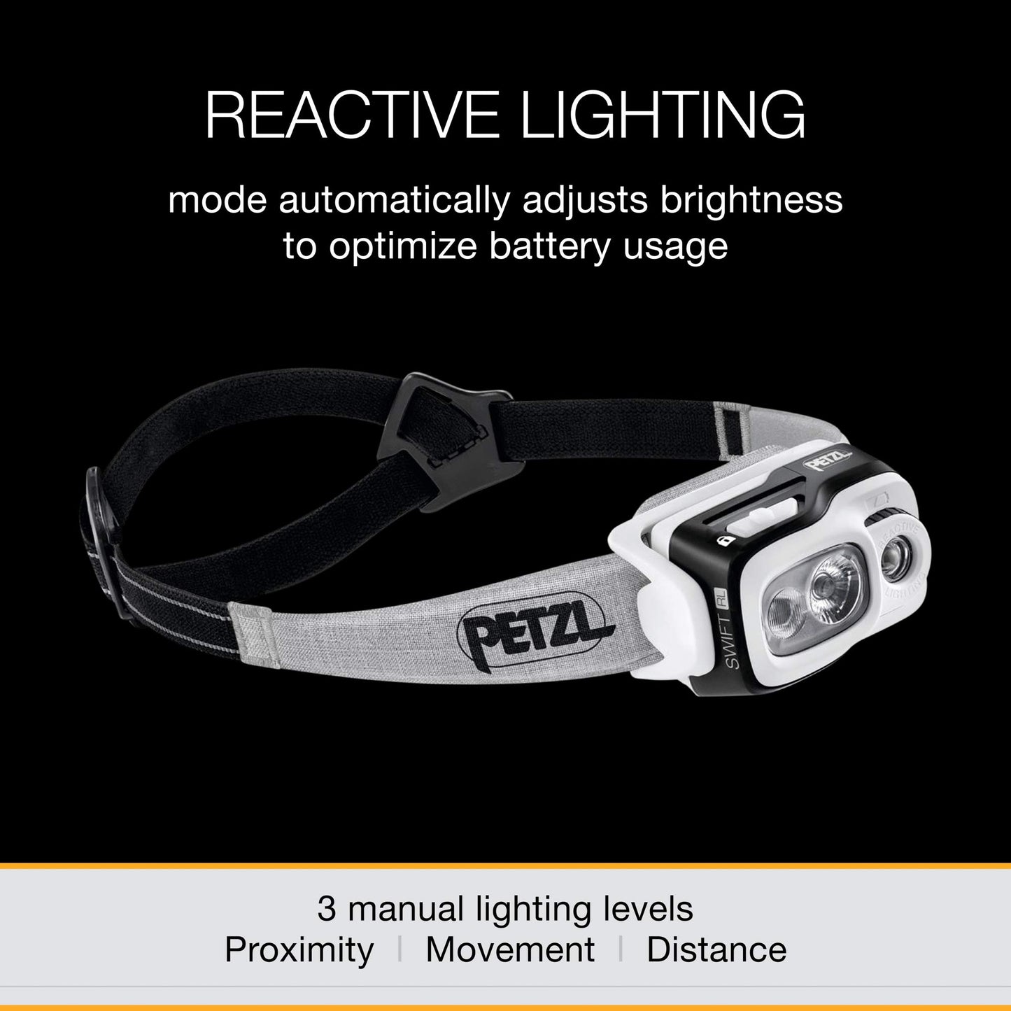 PETZL, Swift RL Rechargeable Headlamp with 900 Lumens & Automatic Brightness Adjustment