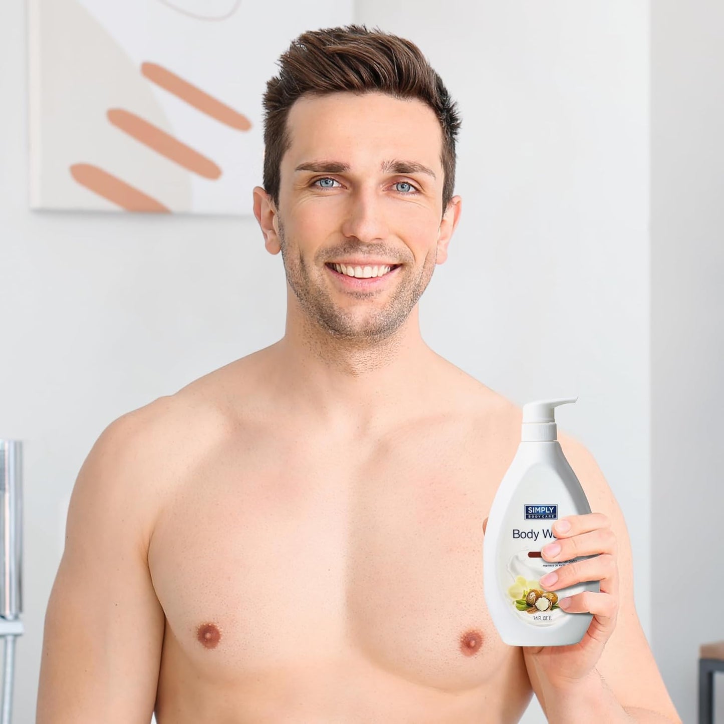 Simply Body Care - Shea Butter and Vanilla Natural Body Wash for Men & Women - Combats Body Odor & Promotes Hygiene - Ultimate Skin Cleanser - Long-Lasting Freshness - Daily Use - 34oz (Pack of 1)