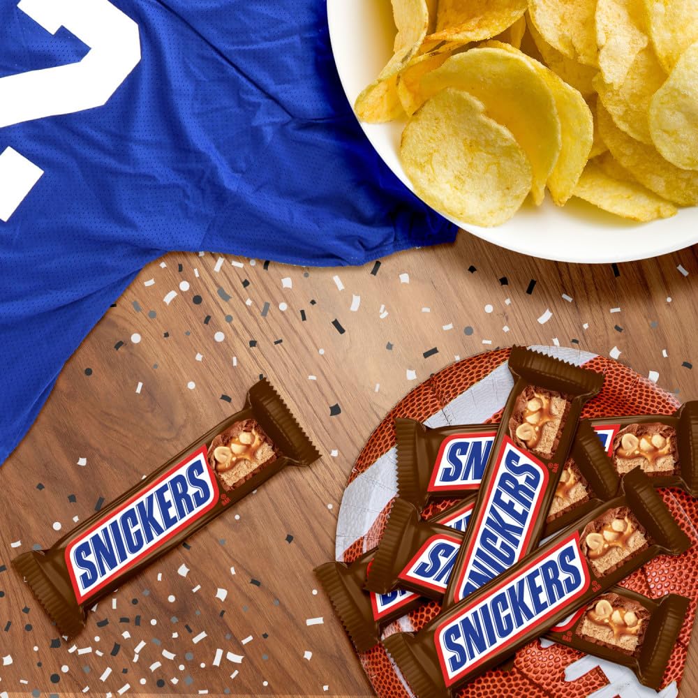 SNICKERS Full Size Bulk Milk Chocolate Candy Bars, 1.86 oz Bar, 48 ct Box