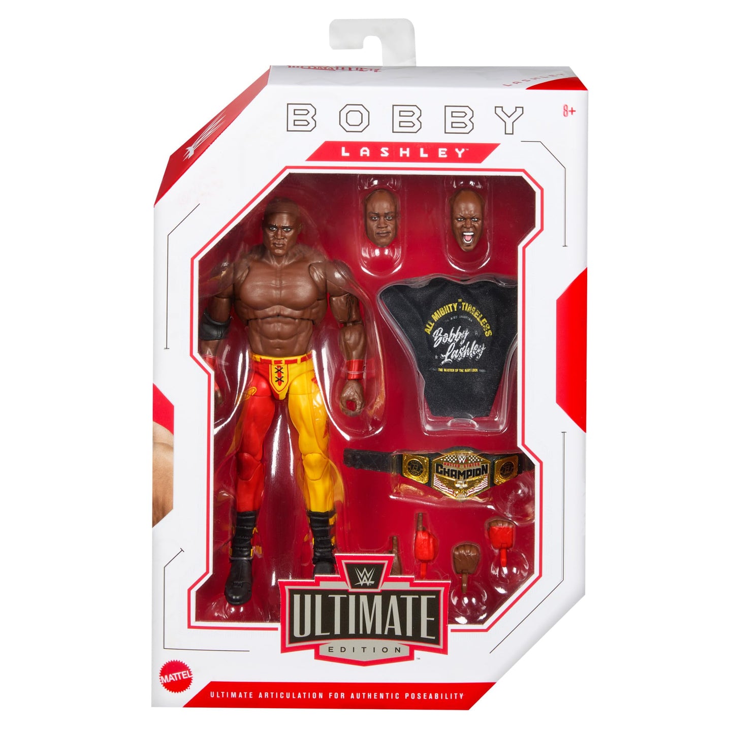 Mattel WWE Ultimate Edition Action Figure & Accessories, 6-inch Bobby Lashley Collectible Set, Swappable Heads & Hands, Entrance Gear & 30 Articulation Points