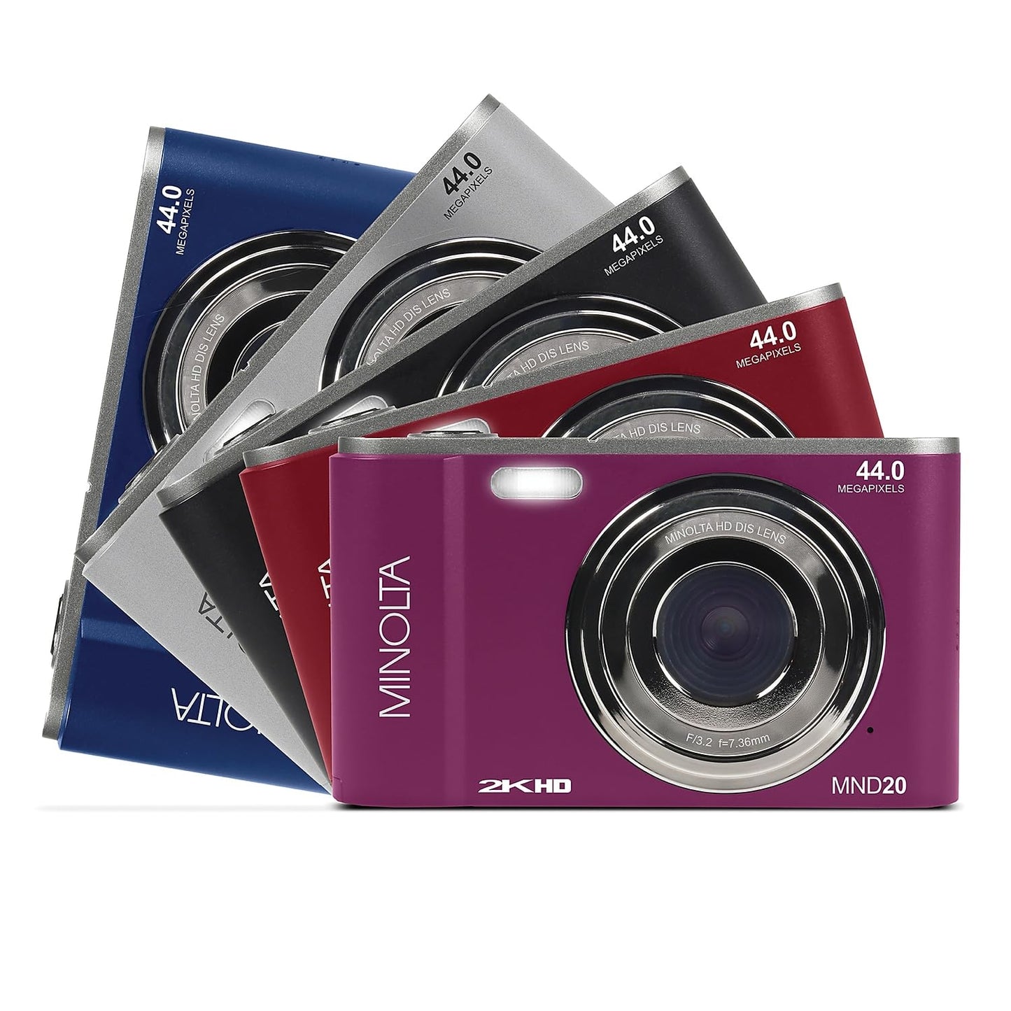 Minolta MND20 44 MP / 2.7K Ultra HD Digital Camera (Black)