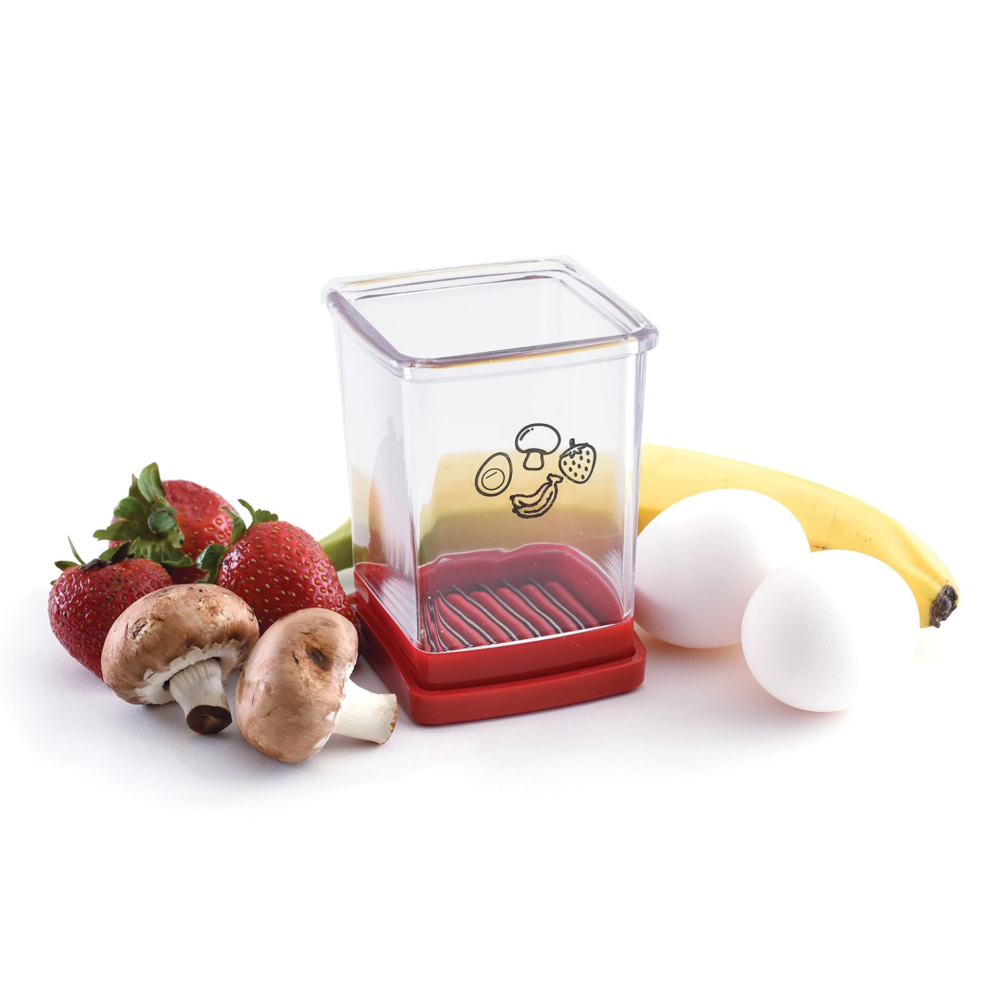 Norpro Speed Slicer with Push Plate, Red, 3"L x 3"W x 4.25"H