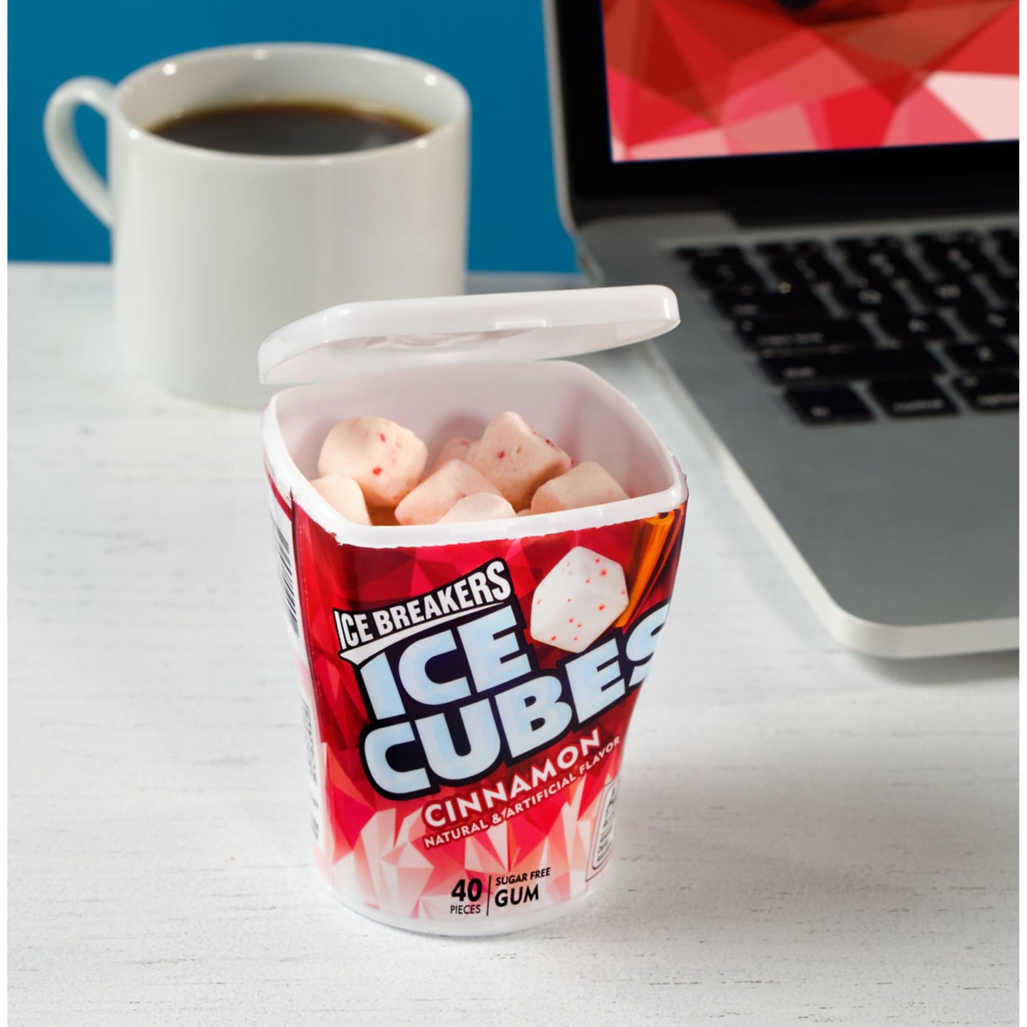 ICE BREAKERS Ice Cubes Spearmint Sugar Free Chewing Gum Bottles, 3.24 oz (6 Count, 40 Pieces)