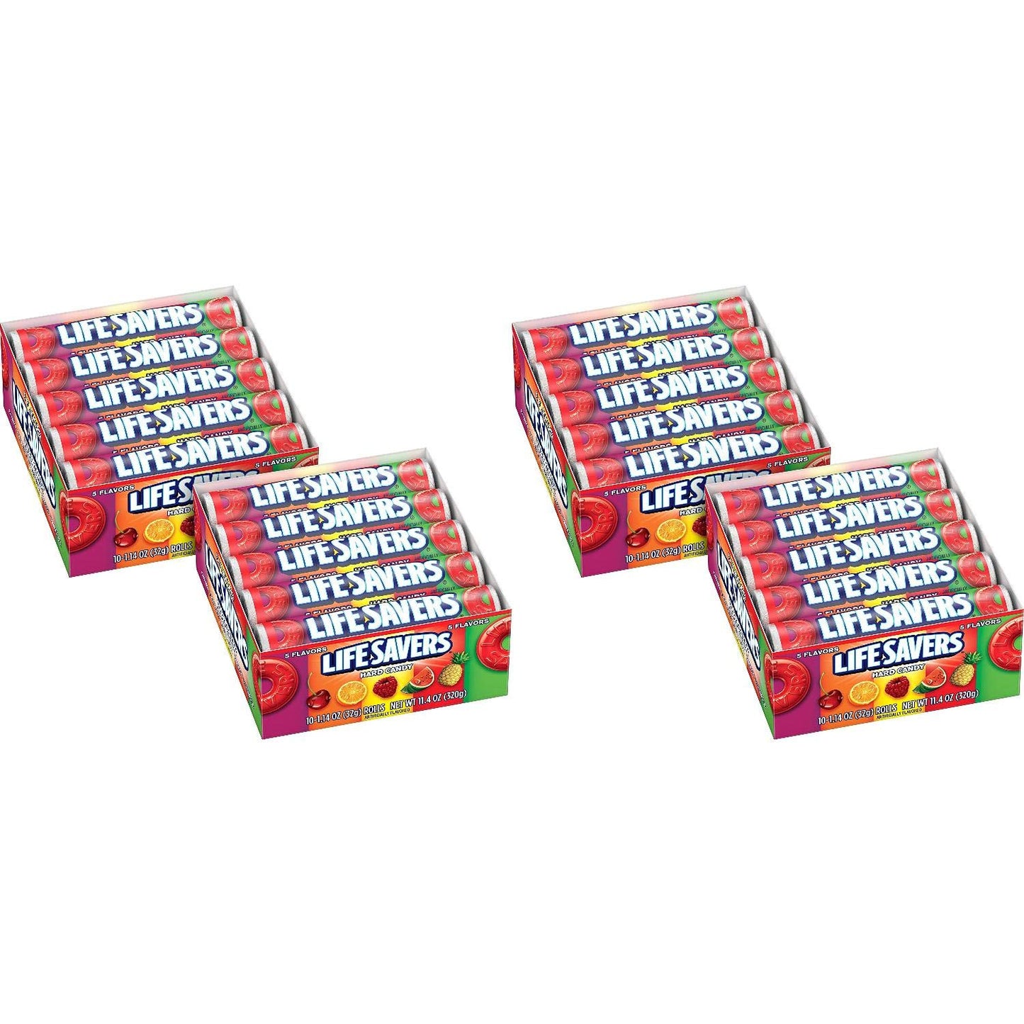 LIFE SAVERS 5 Flavors Hard Candy Rolls, 1.14 Ounce (Pack of 20), SET OF 2