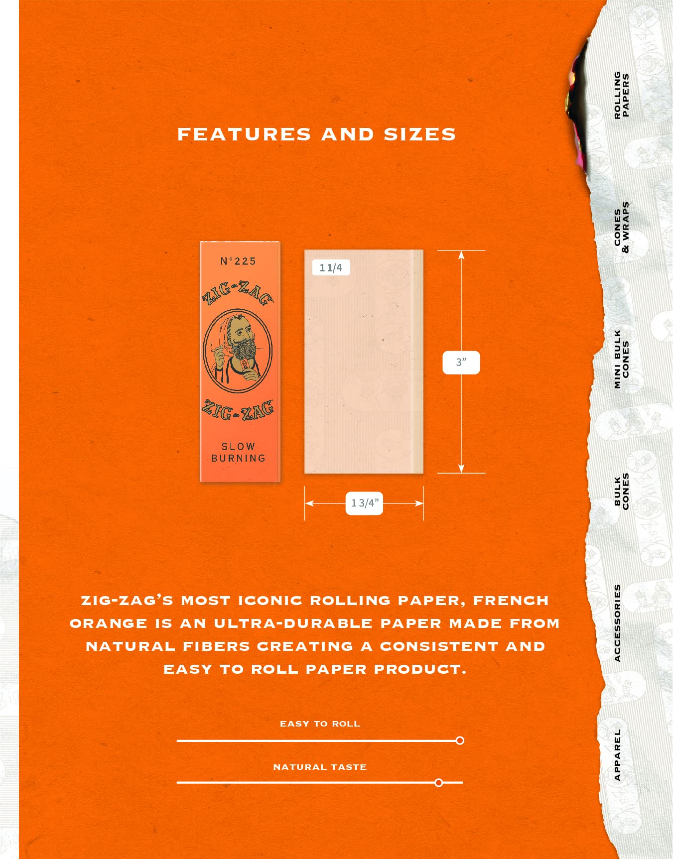 ZIG-ZAG Rolling Papers French Orange 1 1/4 (6 Booklets)