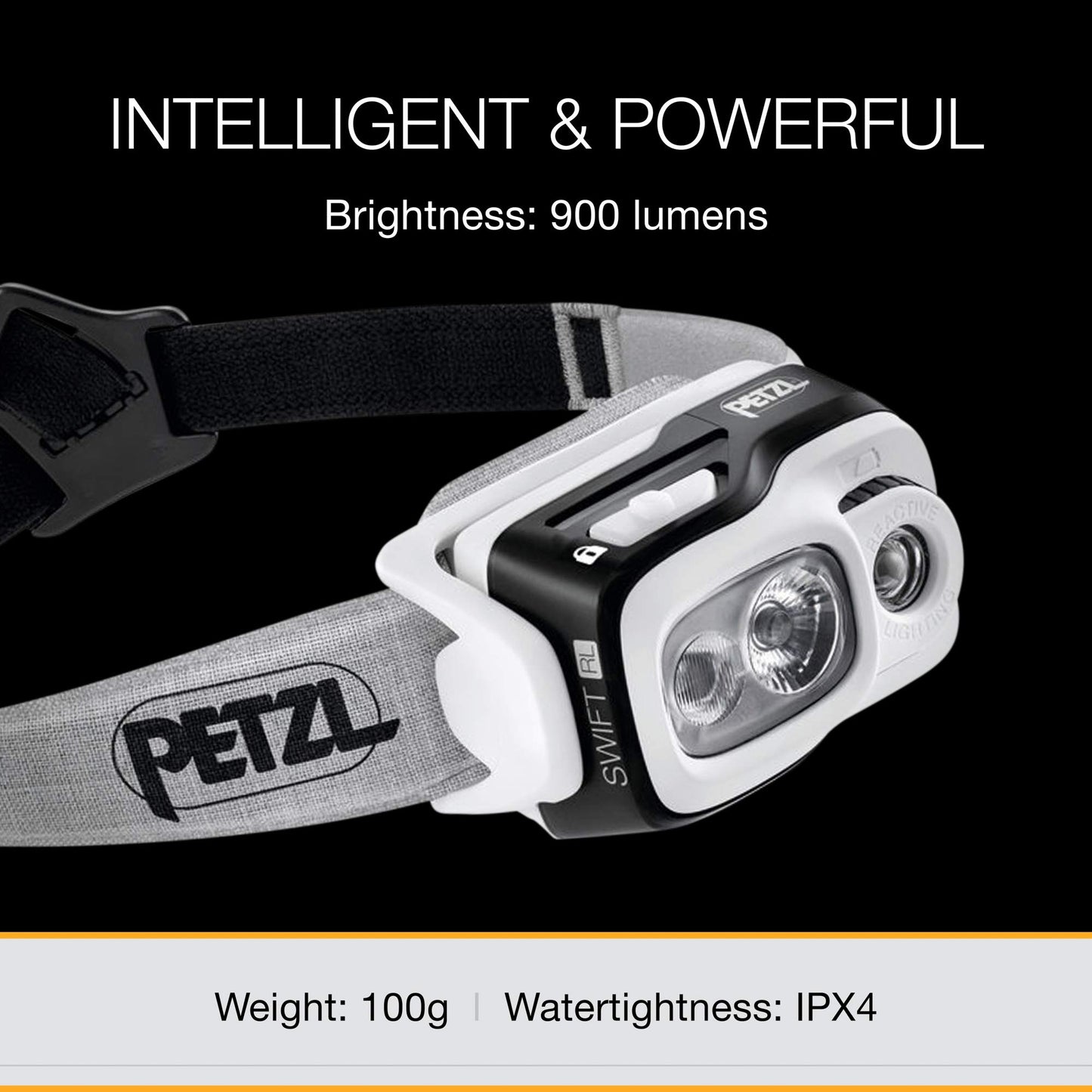 PETZL, Swift RL Rechargeable Headlamp with 900 Lumens & Automatic Brightness Adjustment