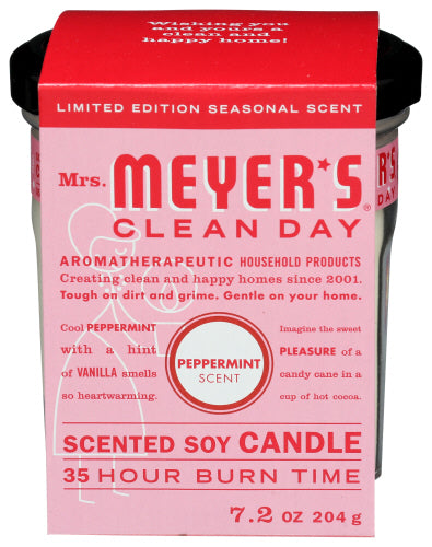 Mrs Meyers Clean Day Candle Soy Hol Pepprmnt - 7.2OZ