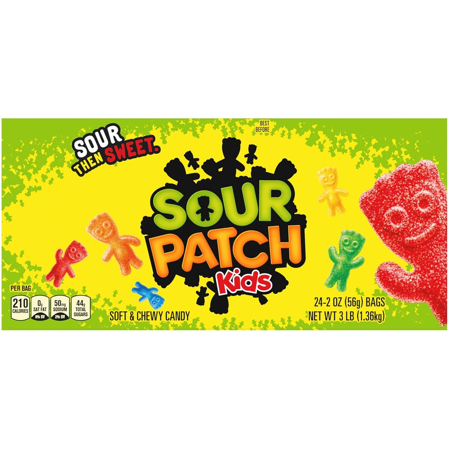 SOUR PATCH KIDS Soft & Chewy Candy, Halloween Candy, 24 - 2 oz Bags