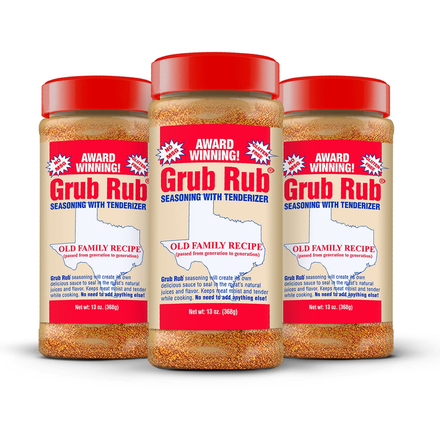 Grub Rub BBQ Seasoning & Meat Rubs for Smoking - Pork Rub, Steak Seasoning, & Brisket Rub - Award Winning Family Recipe - Moist, Tender, & Juicy Meats, Seafood, Veggies & More