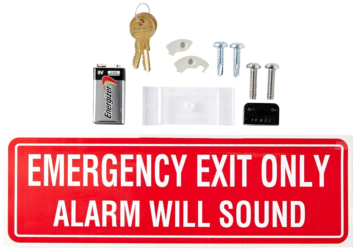 Detex EAX-500 Grey Surface Mounted Exit Alarm Piezo Horn Detex Battery Powered Door or Wall Mount Exit Alarm, 2.10" W x 2.375" D x 7.70" L