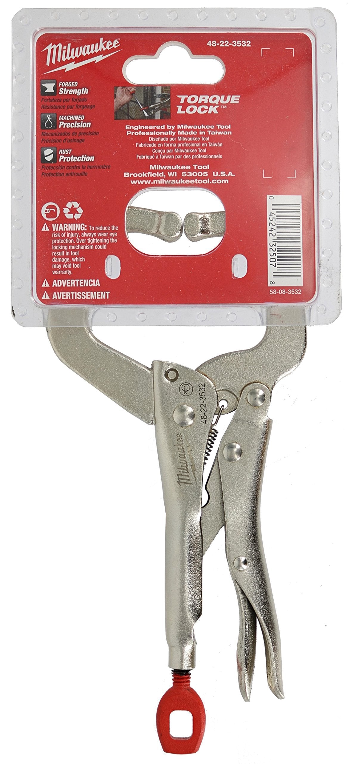 Milwaukee 48-22-3532 Torque Lock 6” Locking Spring Loaded Metal C-Clamp w/ Regular Jaws