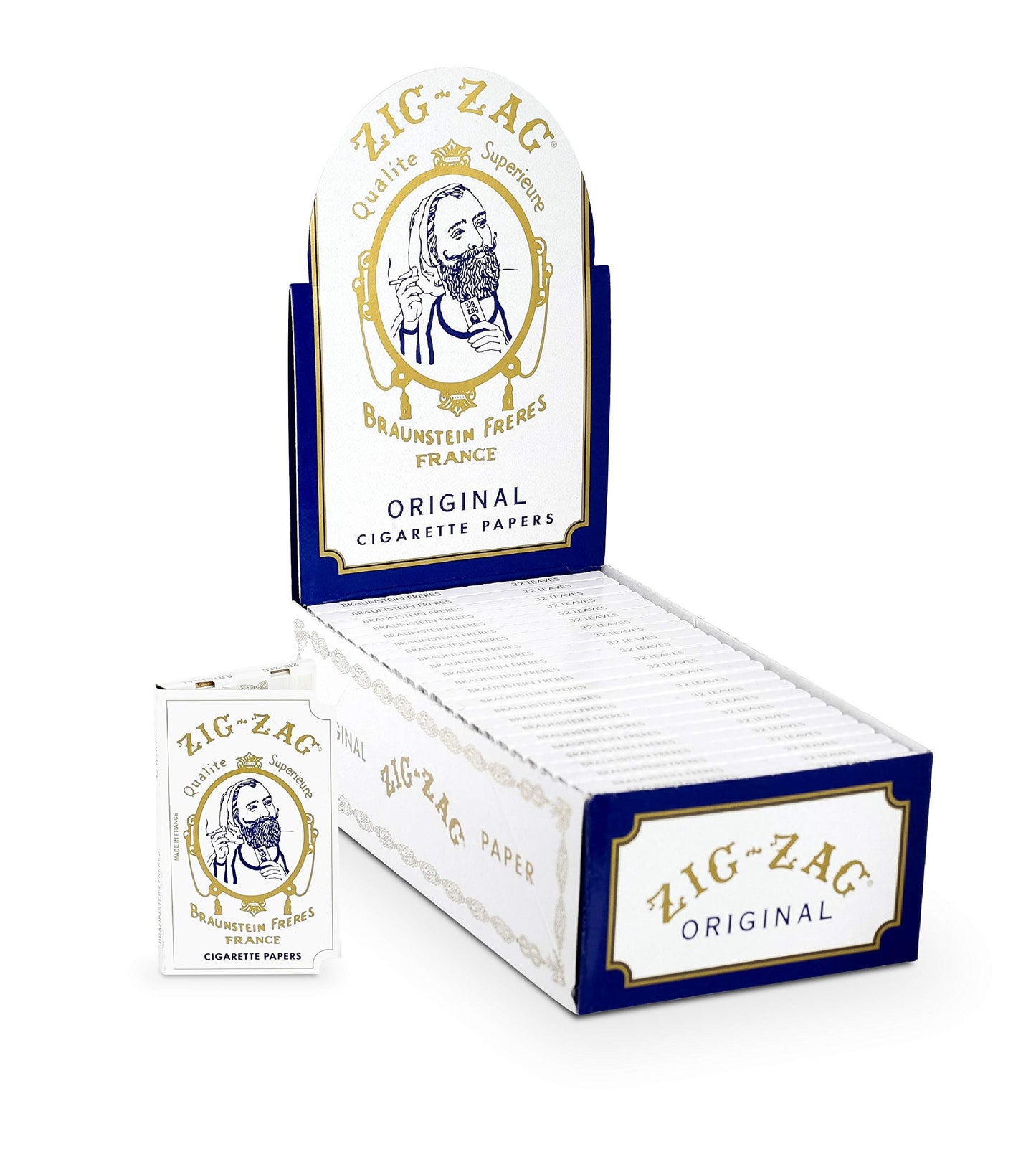 ZIG-ZAG Rolling Papers - Original White 70 mm Paper - Natural Gum Arabic - Thin Glue Sealing Line - 6 Booklets with 32 Papers per Booklet,32 Count (Pack of 6)