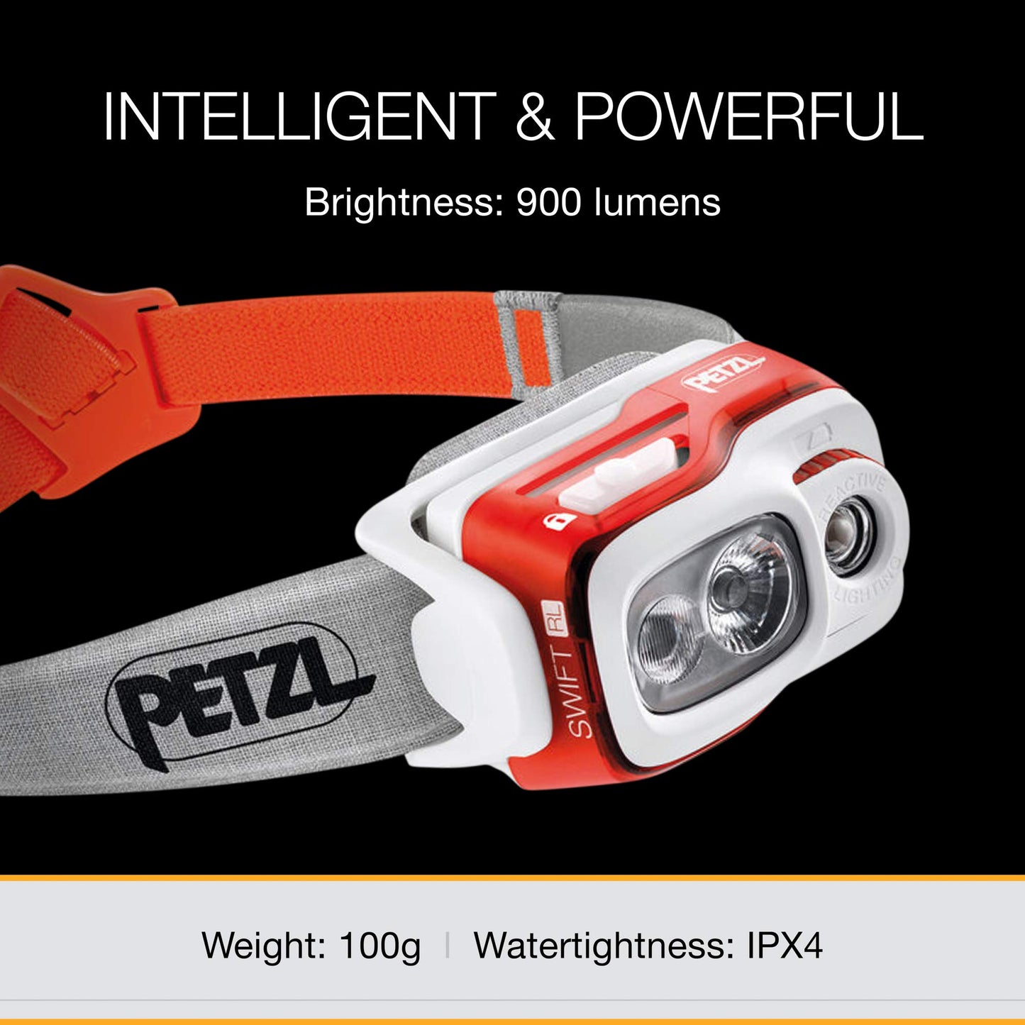 PETZL, Swift RL Rechargeable Headlamp with 900 Lumens & Automatic Brightness Adjustment