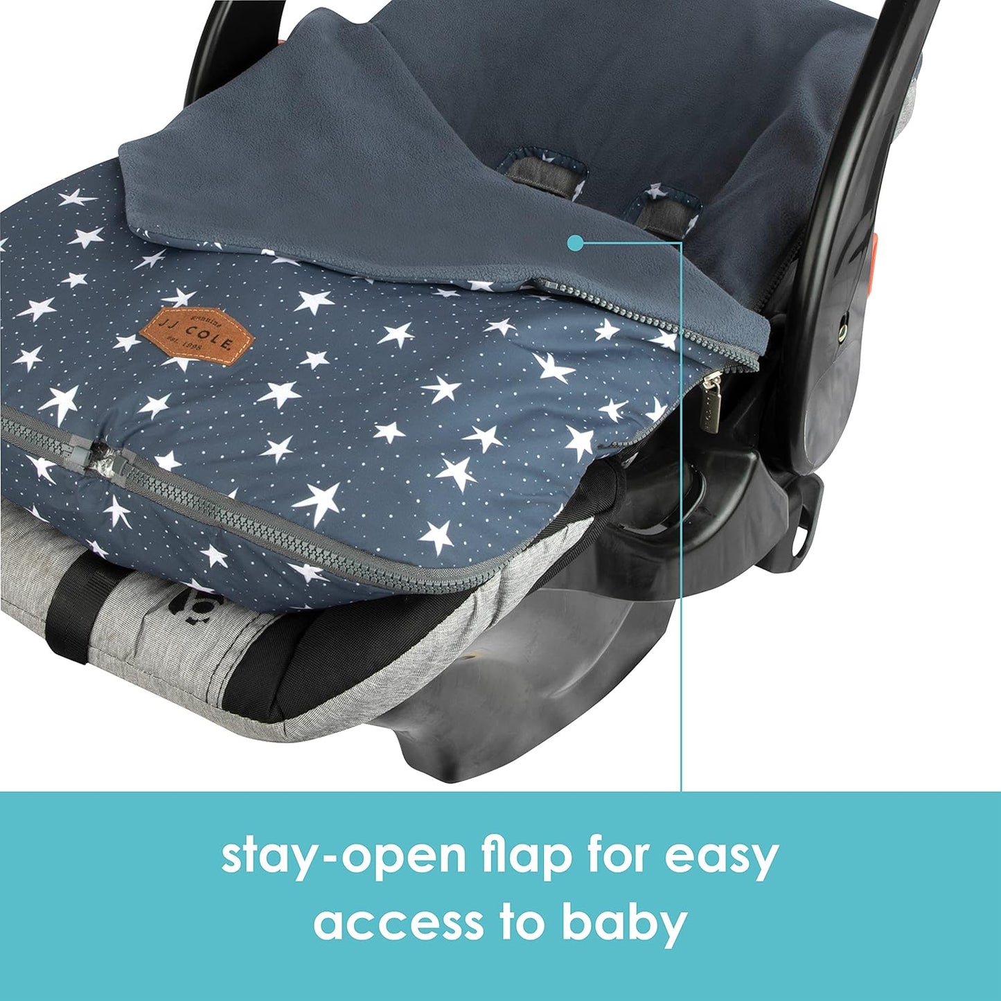 JJ Cole Baby Bundle 365 – Baby Car Seat Cover & Stroller Accessory – Lightweight Baby Bunting for Year Round Comfort