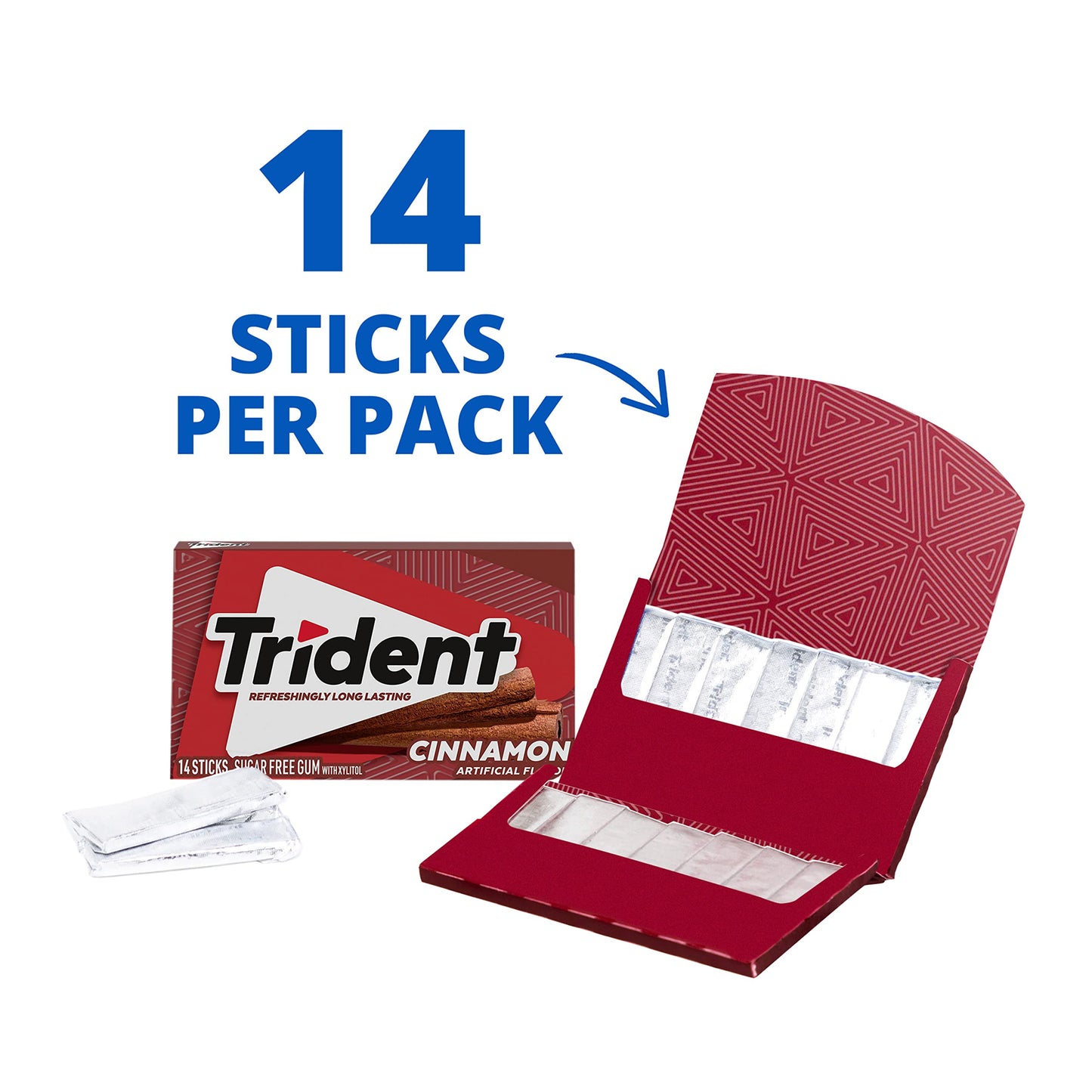 Trident Original Flavor Sugar Free Gum, 14 Pieces (Pack of 24) (336 Total Pieces)
