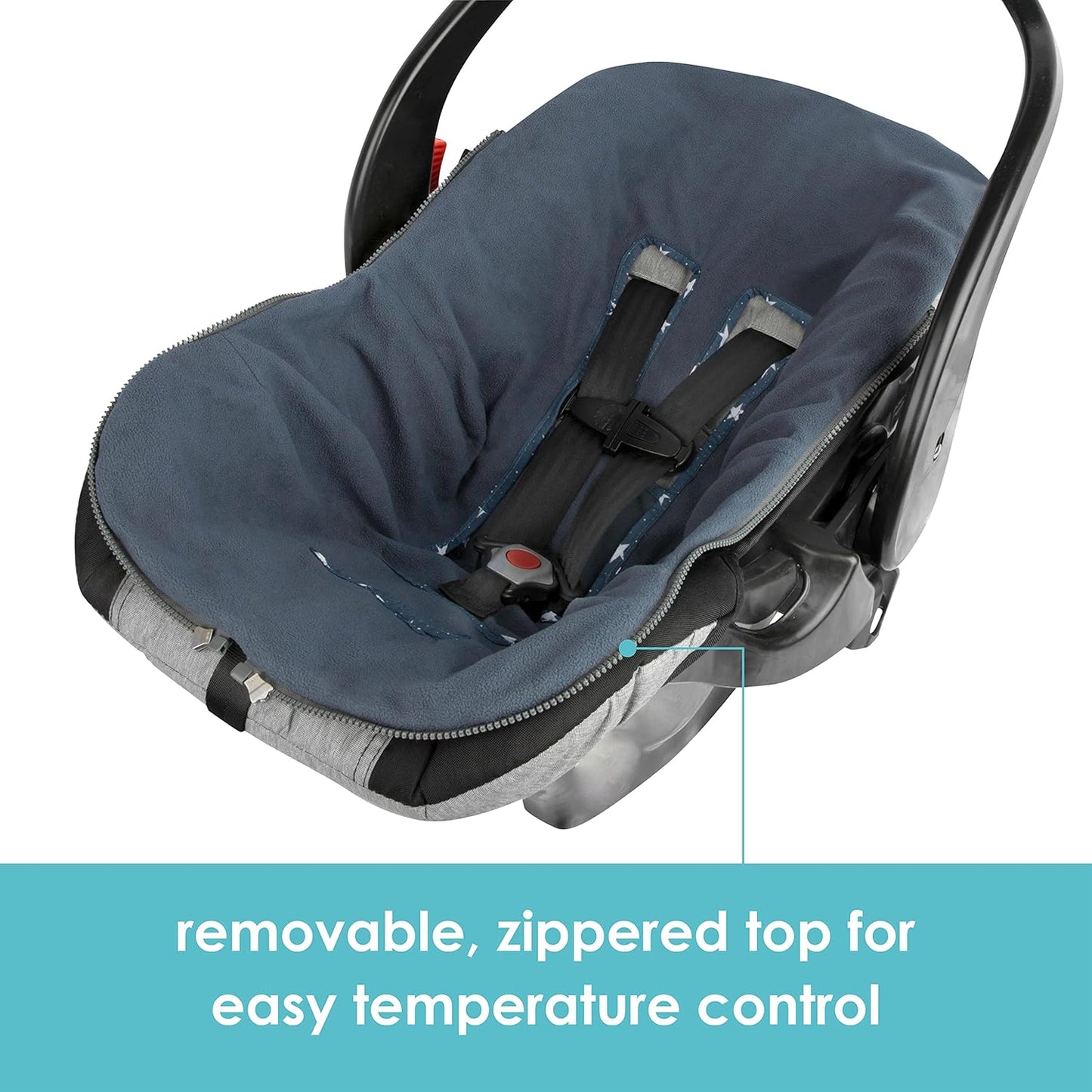 JJ Cole Baby Bundle 365 – Baby Car Seat Cover & Stroller Accessory – Lightweight Baby Bunting for Year Round Comfort