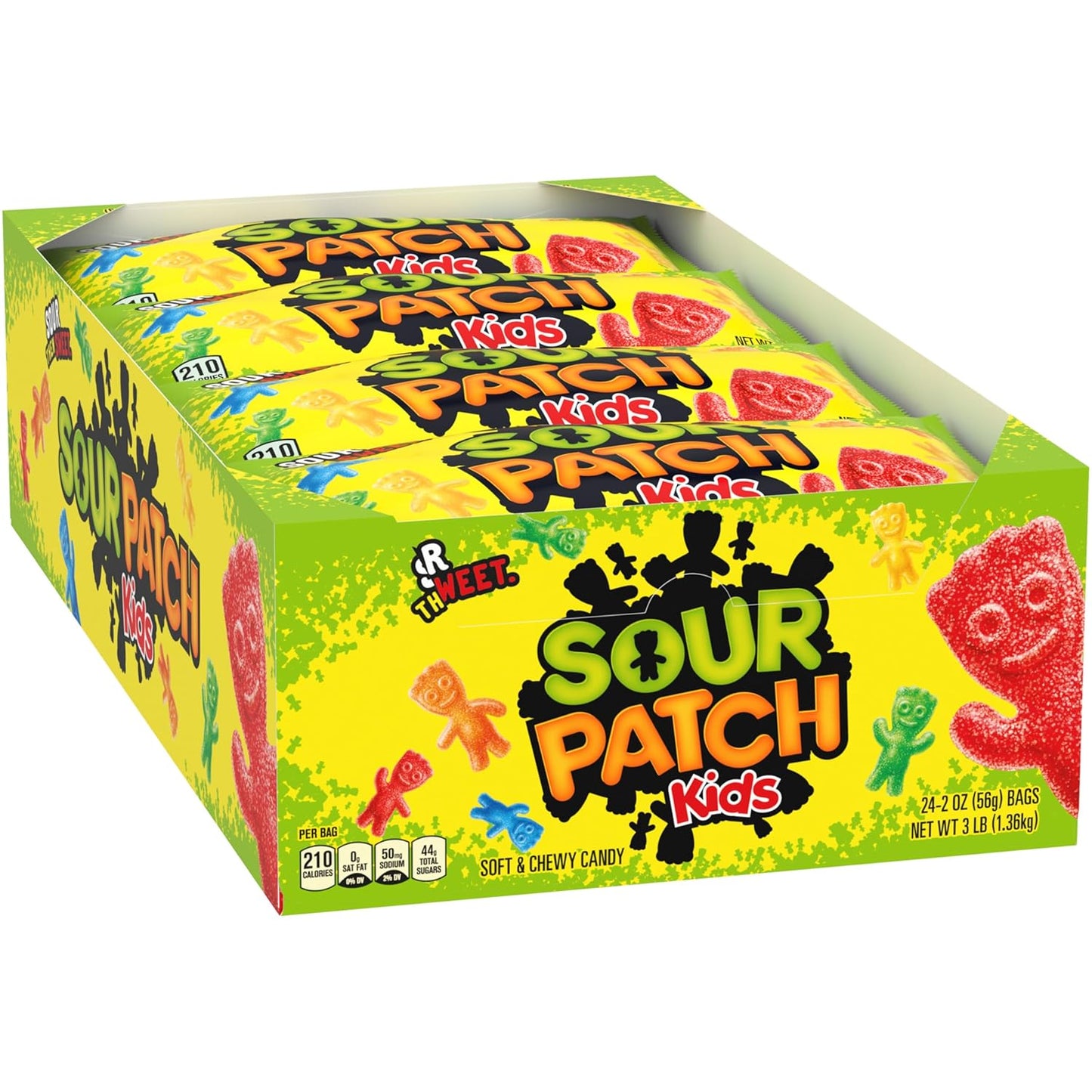 SOUR PATCH KIDS Soft & Chewy Candy, Halloween Candy, 24 - 2 oz Bags