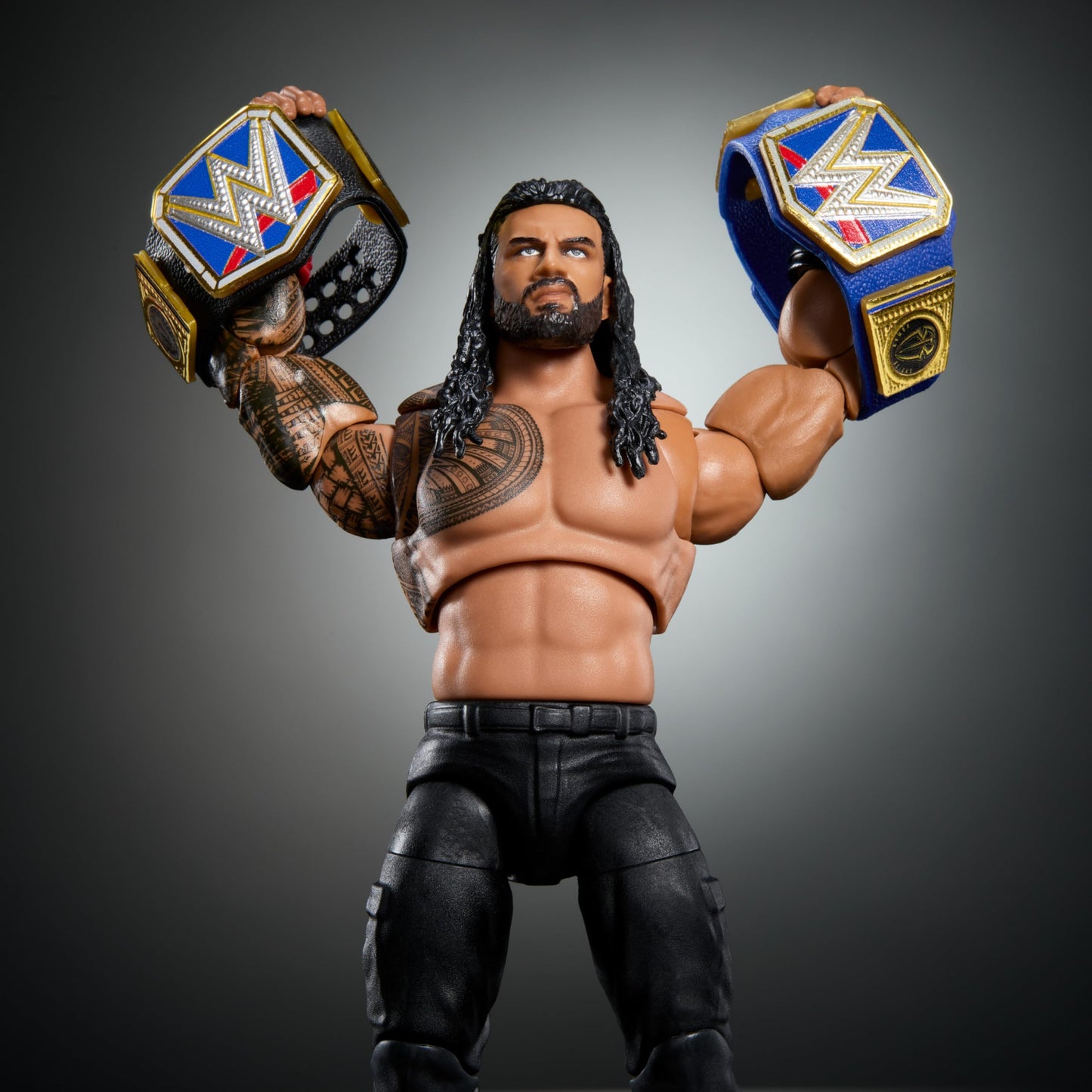 Mattel WWE Ultimate Edition Action Figure & Accessories, 6-inch Roman Reigns Collectible Set, Swappable Heads & Hands, Entrance Gear & 30 Articulation Points