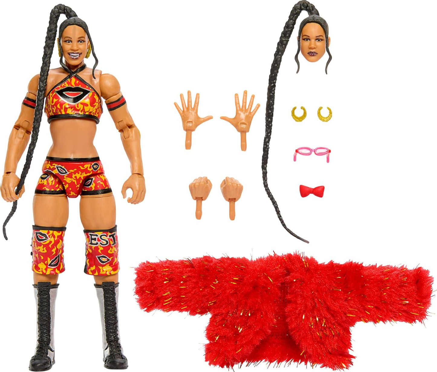 Mattel WWE Ultimate Edition Action Figure & Accessories, 6-inch Bianca Belair Collectible Set, Swappable Heads & Hands, Entrance Gear & 30 Articulation Points