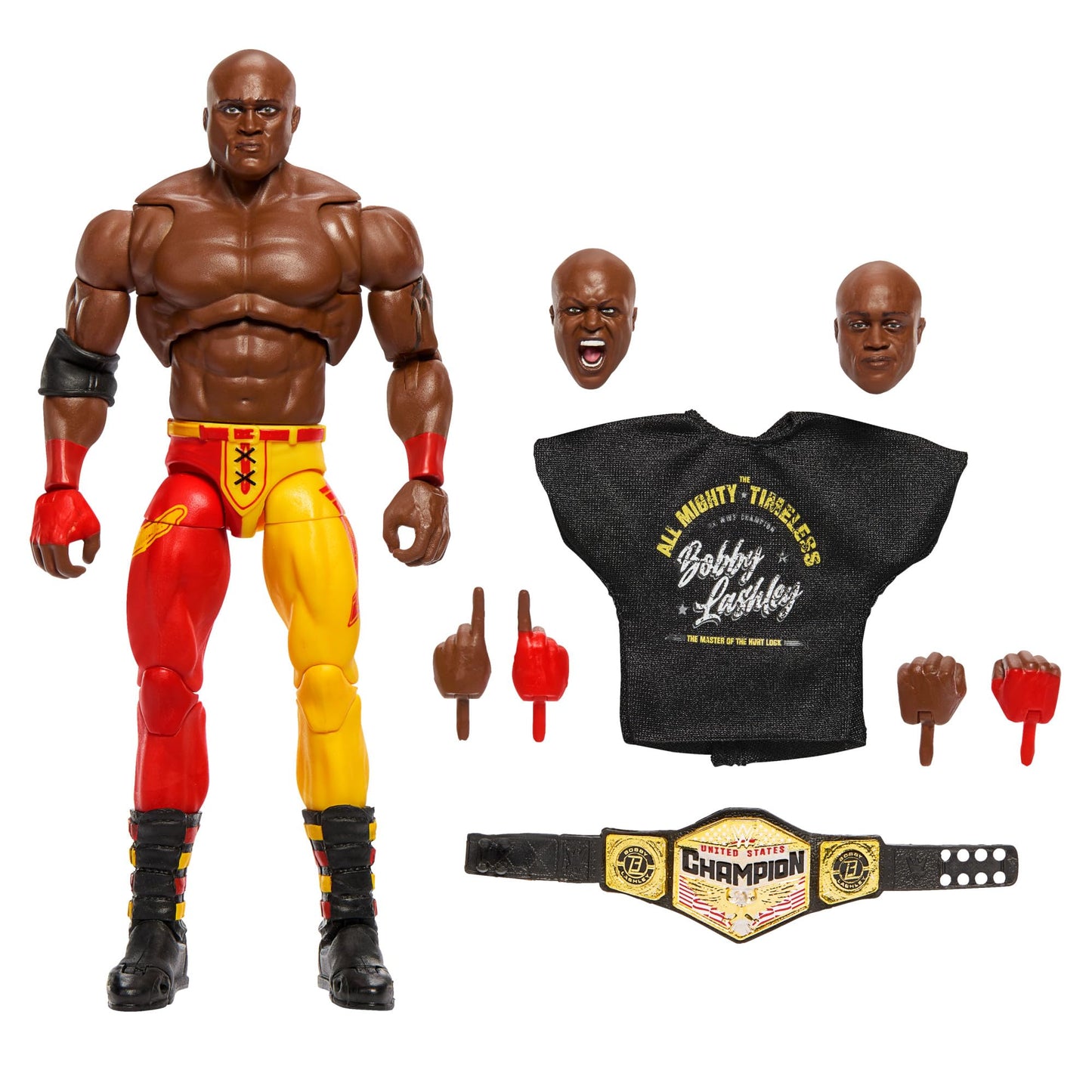 Mattel WWE Ultimate Edition Action Figure & Accessories, 6-inch Bobby Lashley Collectible Set, Swappable Heads & Hands, Entrance Gear & 30 Articulation Points