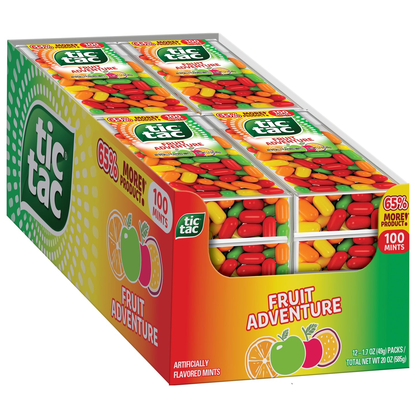 Tic Tac, Fruit Adventure Mints, Bulk 12 Pack, On-The-Go Refreshment, 1 Oz Each