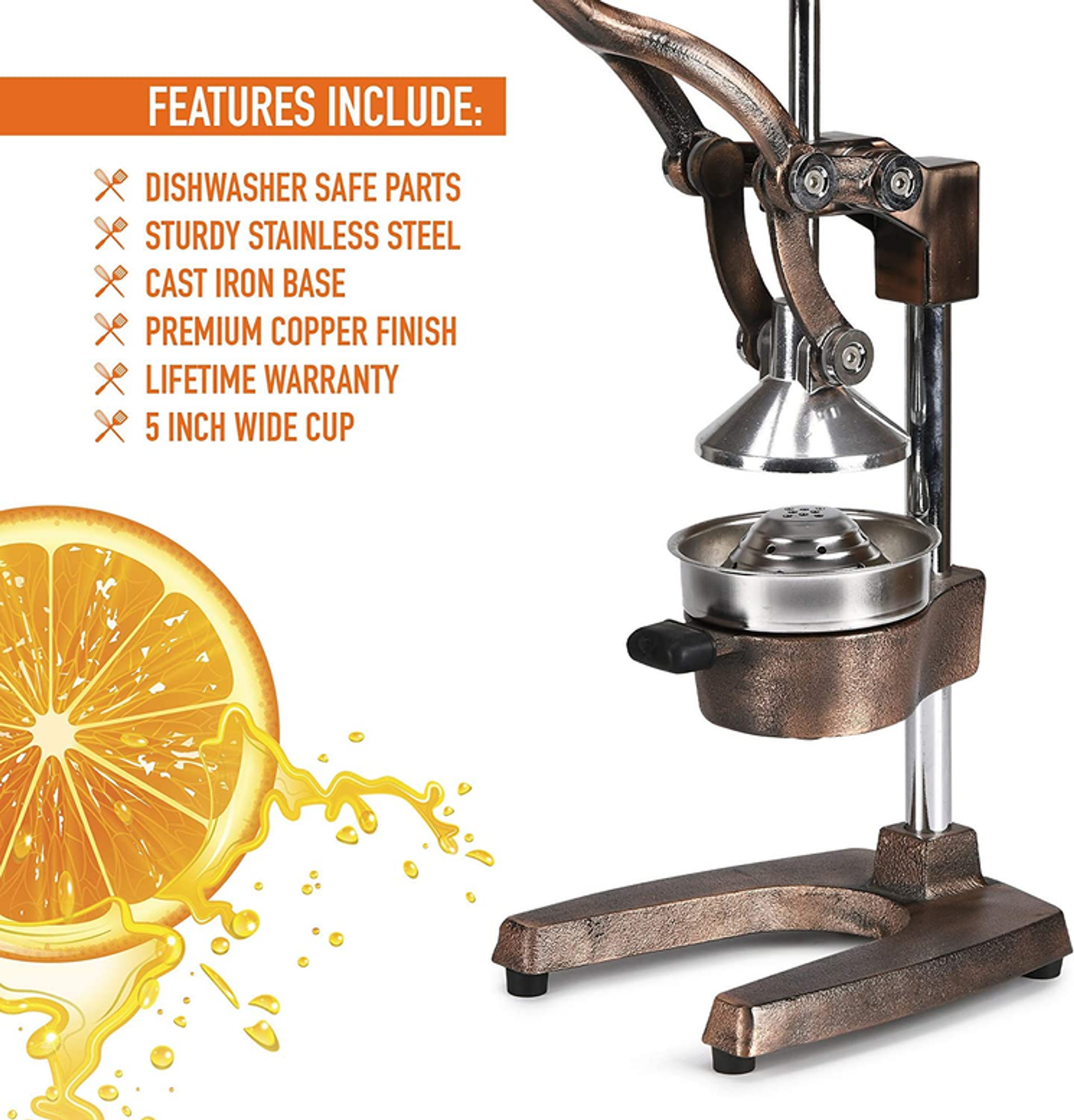 Premium Citrus Juicer - Manual Citrus Press and Orange Squeezer