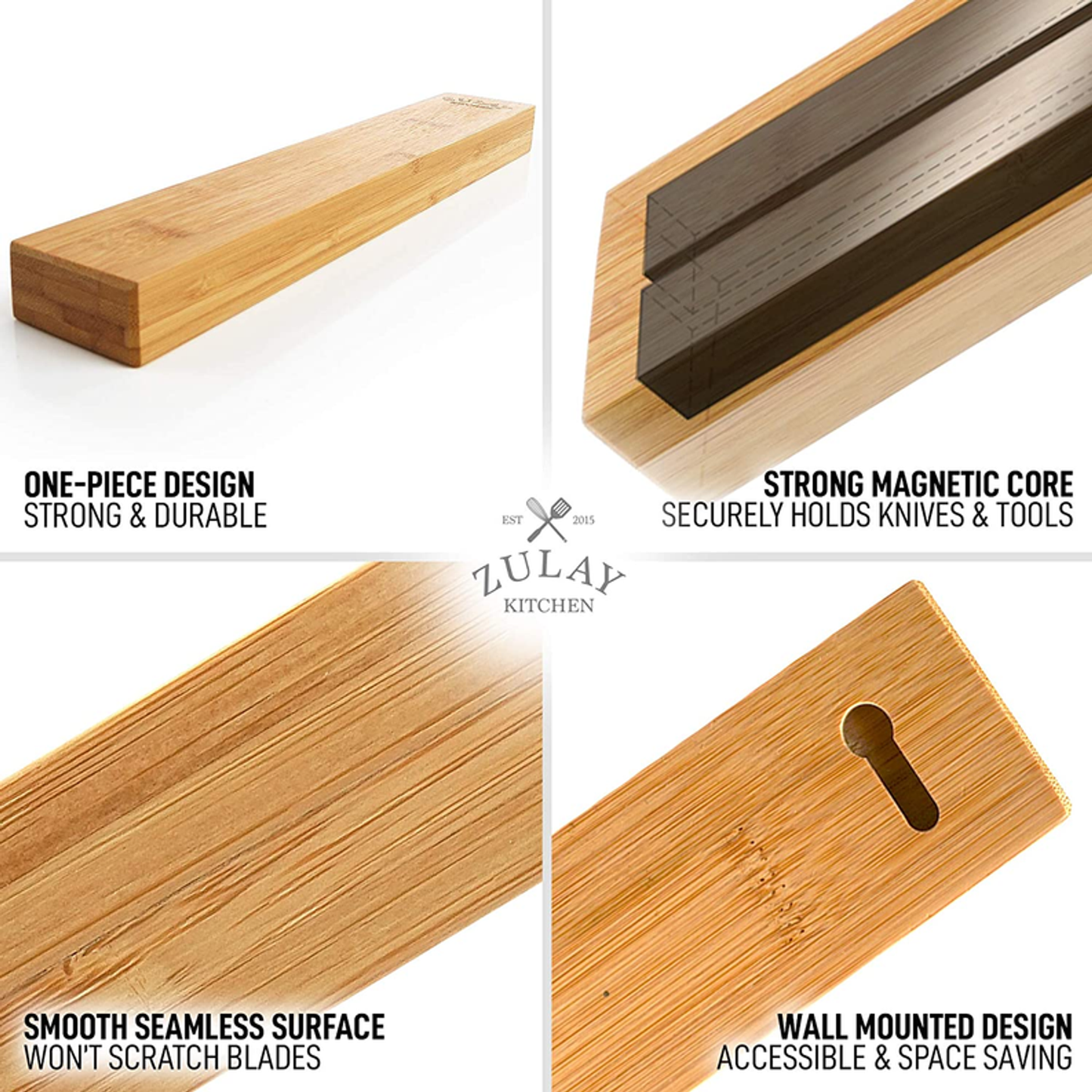 Wooden Magnetic Knife Strip