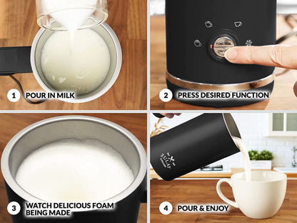 4-in-1 Automatic Milk Frother For Hot & Cold Milk
