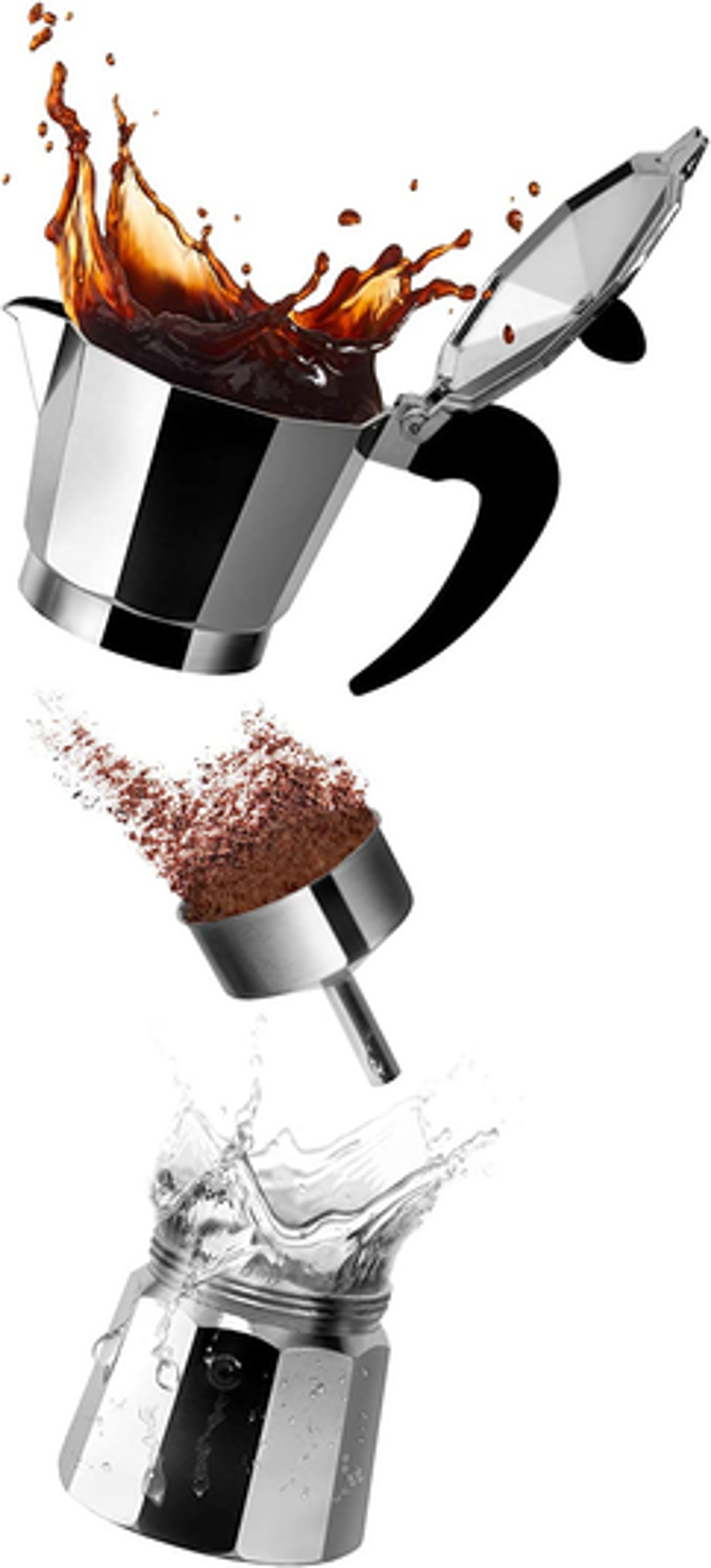 Italian Espresso Maker - Curved Handle