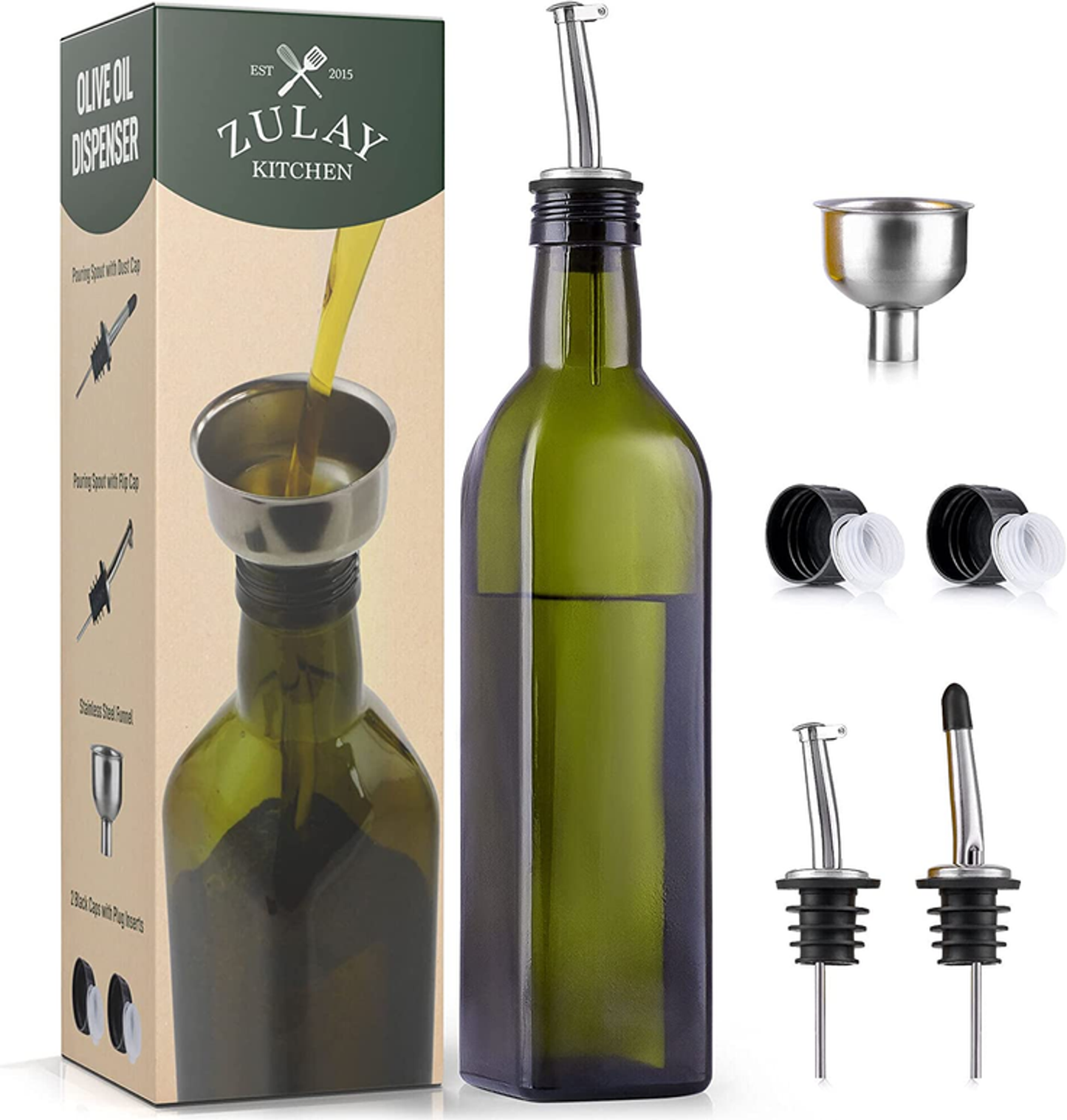 Olive Oil Dispenser Bottle with Accessories