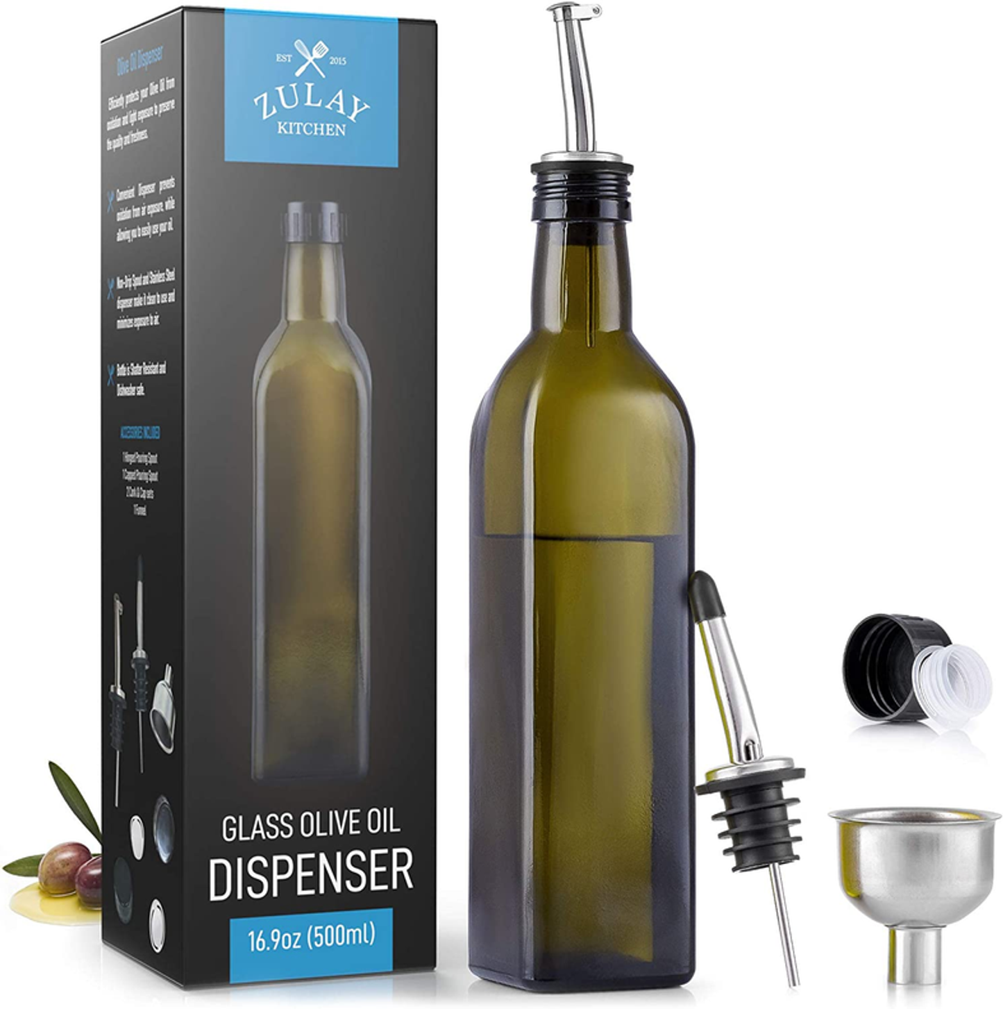 Olive Oil Dispenser Bottle with Accessories
