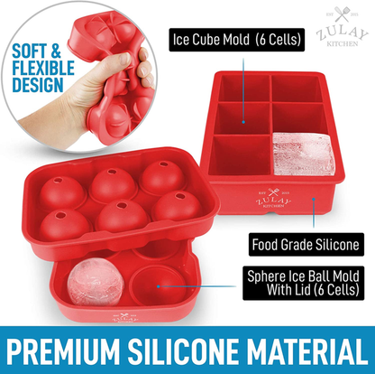Silicone Square Ice Cube Mold and Ice Ball Mold