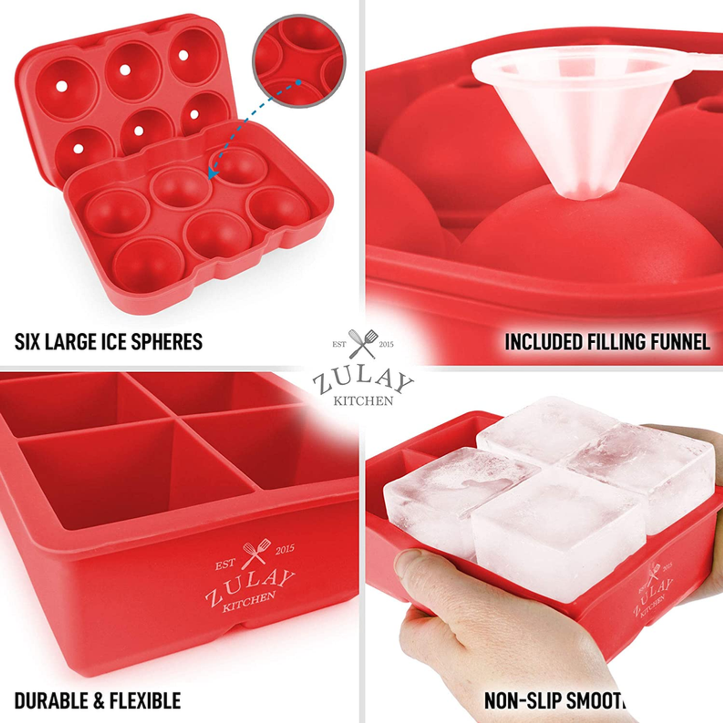 Silicone Square Ice Cube Mold and Ice Ball Mold