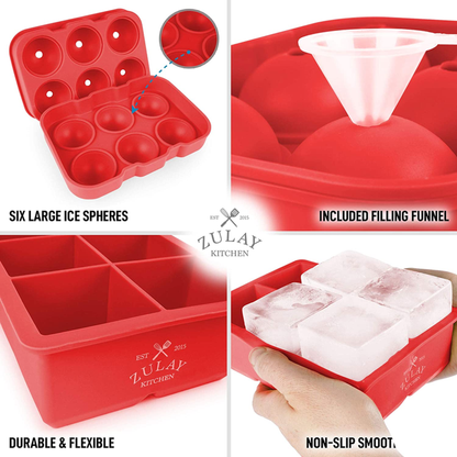 Silicone Square Ice Cube Mold and Ice Ball Mold