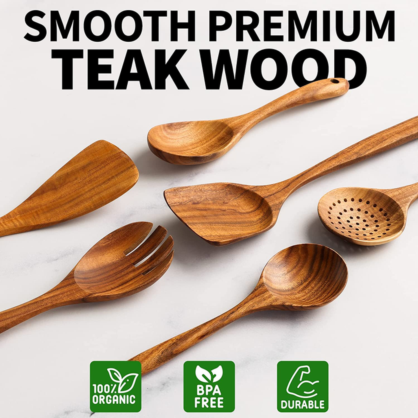Teak Wooden Cooking Spoons
