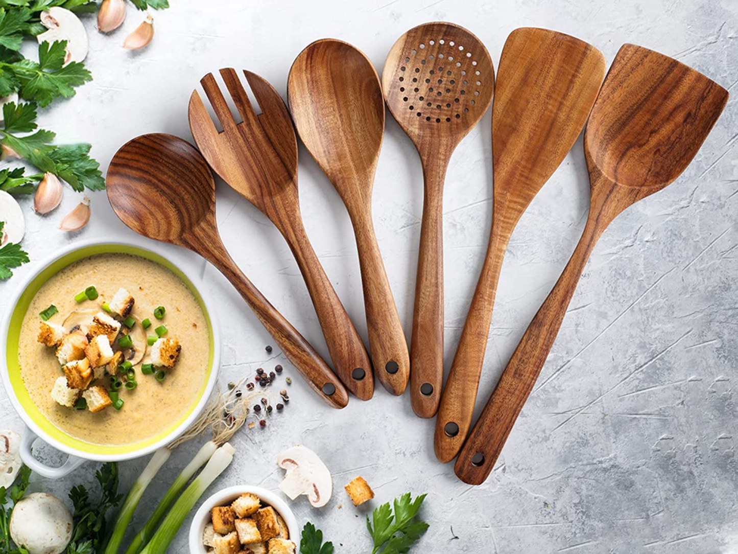 Teak Wooden Cooking Spoons