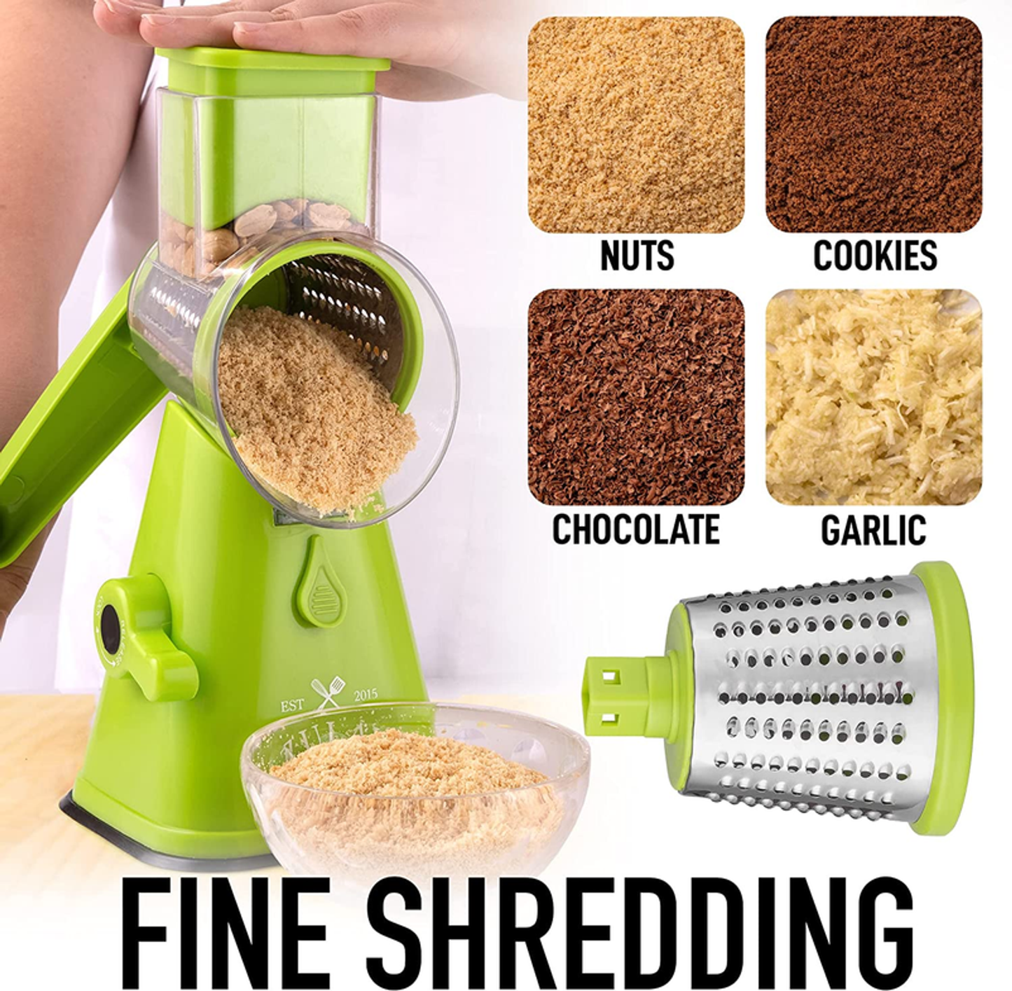 Manual Rotary Cheese Grater with Handle